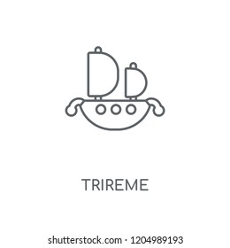 Trireme linear icon. Trireme concept stroke symbol design. Thin graphic elements vector illustration, outline pattern on a white background, eps 10.