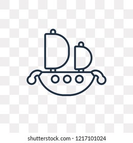 Trireme vector outline icon isolated on transparent background, high quality linear Trireme transparency concept can be used web and mobile