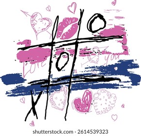 tris, with vector elements and brush  effect