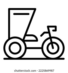 Trishaw bike icon outline vector. Indian old. Asian bicycle