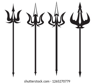 Trishul design vector collection. Trishul arts for design. Trishul illustrated art.