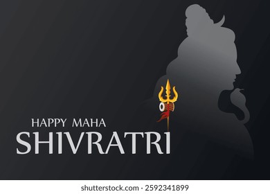 Trishul ( trident) of Lord Shiva the Hindu God for religious Shivratri background in vector