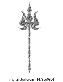 Trishul vector draw design art.