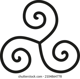Triskel amulet ancient strong scandinavian and celtic mythical rune vector illustration isolated on white background