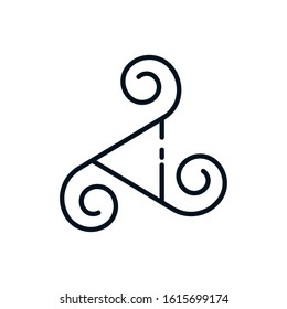 Triskele symbol design, Religion culture belief religious faith god spiritual meditation and traditional theme Vector illustration