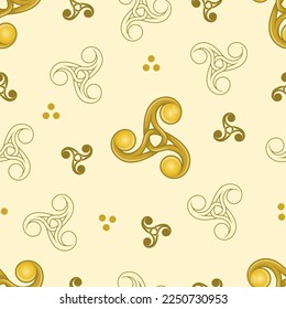 Triskele symbol pattern vector design, knotted pattern with celtic elements