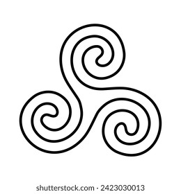 Símbolo de Triskele. La Ilustración del Vector de Triskelion. Antiguo símbolo celta irlandés.