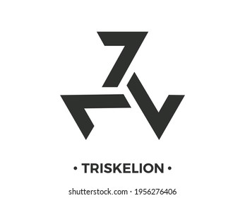 Triskelion keltisches Symbol. Dreifache Spirale. Einzeln auf weißem Hintergrund. Vektorgrafik