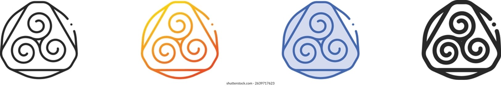 triskelion icon.Thin Linear, Gradient, Blue Stroke and bold Style Design Isolated On White Background