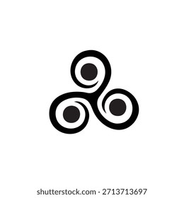 Triskelion symbol  silhouette vector flat design on white background.