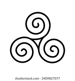 Triskelion Spiral Ancient Decoration Icon Vector Illustration