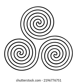 Triskelion symbol isolated on transparent background. Neolithic triple spiral. Antique symbols and signs series.