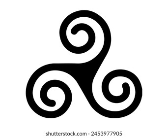 Triskelion symbol silhouette vector art