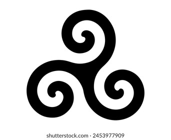 Arte vectorial de silueta de símbolo de triskelion