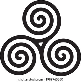 Triskelion symbol. Triple Spiral Celtic symbol vector.