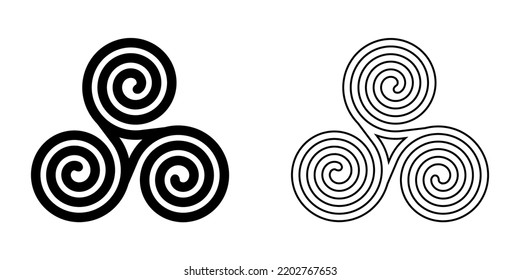 Triskelion Triskele Ancient Ornament Sign Symbol Icon Logo Vector Illustration Isolated on White