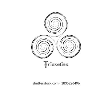 triskelion or triskeles is a motif consisting of a triple spiral exhibiting rotational symmetry. The spiral design can be based on interlocking Archimedean spirals, or represent three bent human legs