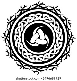 
The Triskelion, Viking symbol of Odin's triple horn crowned with thorns.  It represents wisdom and poetic inspiration.
Nordic symbol. magic rune of protection.  Vector isolated on white background.