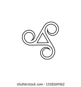 Trisle vector logo. Sailing logo. Wave logo