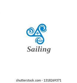 Trisle vector logo. Sailing logo. Wave logo