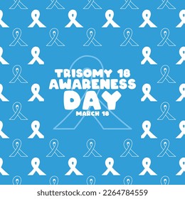 Trisomy 18 Awareness Day. March 18. Seamless pattern ribbon. Poster, banner, card, background. Eps 10.