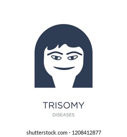 Trisomy icon. Trendy flat vector Trisomy icon on white background from Diseases collection, vector illustration can be use for web and mobile, eps10