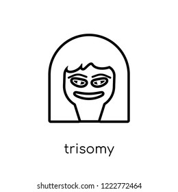 Trisomy icon. Trendy modern flat linear vector Trisomy icon on white background from thin line Diseases collection, editable outline stroke vector illustration