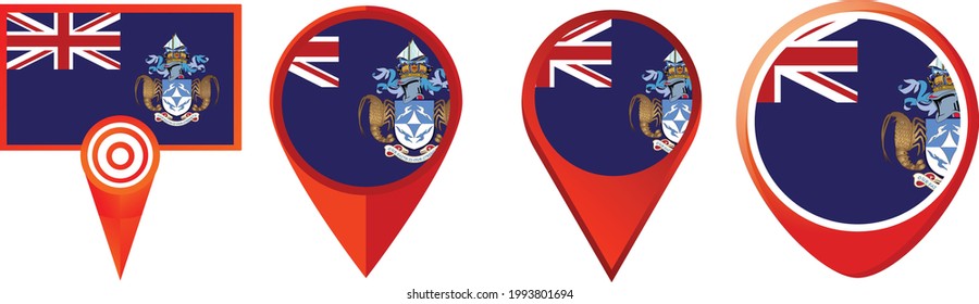 Tristan Cunha flag icon . web icon set . icons collection. Simple vector illustration.