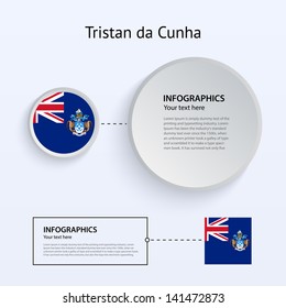 Tristan da Cunha Country Set of Banners on gray background for Infographic and Presentation. Vector illustration.