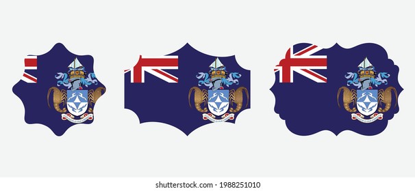bandera de tristán da cunha. ilustración vectorial de símbolo de icono plano