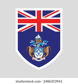 Tristan da Cunha Flag Shield Shape Frame