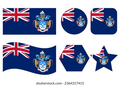 Tristan da Cunha flag simple illustration for independence day or election