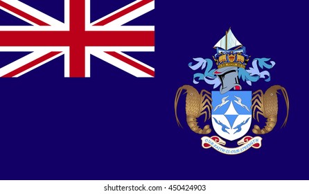 Tristan da Cunha flag vector illustration