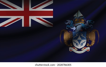 tristan da cunha flag waving. Background for patriotic and national design. Vector illustration