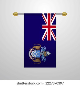 Tristan da Cunha hanging Flag