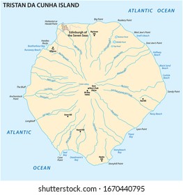 Tristan Da Cunha Island Map British Stock Vector (Royalty Free ...