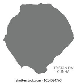 Tristan da Cunha map grey illustration silhouette shape