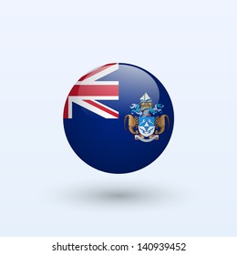Tristan da Cunha round flag. Vector illustration.