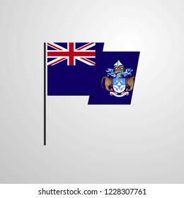 Tristan da Cunha waving Flag design vector