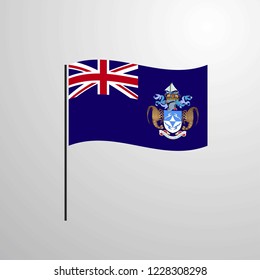 Tristan da Cunha waving Flag