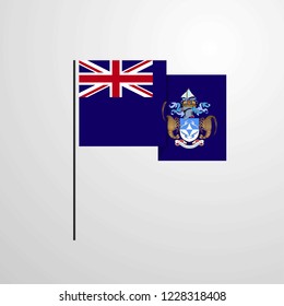 Tristan da Cunha waving Flag design vector