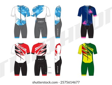 Trisuit Triathlon Design Mockup Vector With Combo Colour