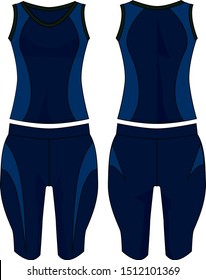 Trisuit for women vector template