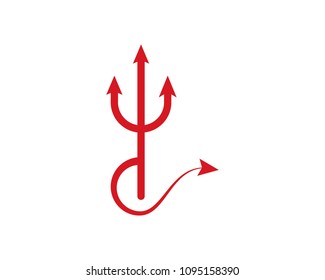 Trisula Devil logo vector icon template