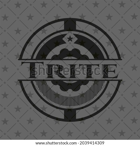 Trite black emblem. Vector Illustration. Detailed. 