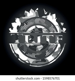 Trite on grey camo texture