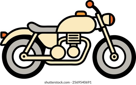 Triumph beneville motorcycle vector art illustration isolated on white background