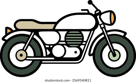 Triumph beneville motorcycle vector art illustration isolated on white background