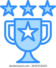 Triumph Icon Blue Color Vector Illustration