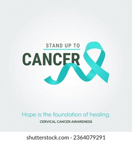 Triumph Over Cervical Cancer Challenges in Stylish Vector Background